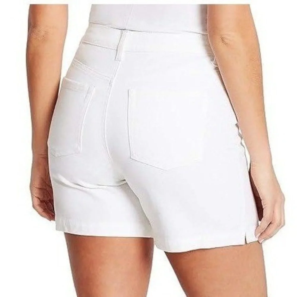 GLORIA VANDERBILT Amanda Jean Shorts Sz 14 Vintage White Stretch Denim Jorts NWT